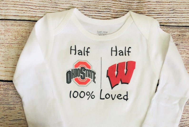 House Divided Baby Embroidered Basketball Bodysuit Shirt 