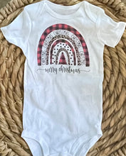 Load image into Gallery viewer, Christmas rainbow baby onesie