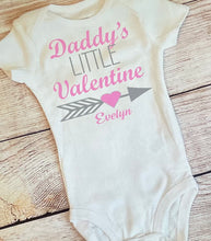 Load image into Gallery viewer, Daddy's little valentine bodysuit