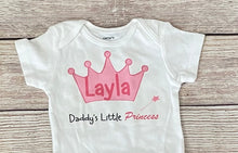 Load image into Gallery viewer, personalized princess baby bodysuit