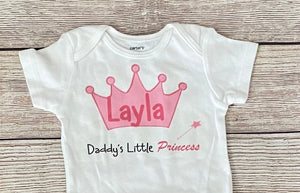 personalized princess baby bodysuit