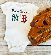 Load image into Gallery viewer, baby divided baseball onesie