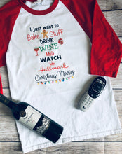 Load image into Gallery viewer, Christmas Movie Watching Shirt- wine version