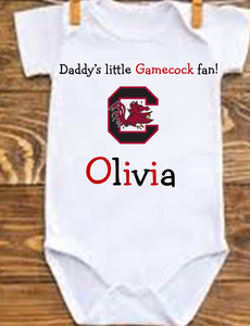 South Carolina gamecocks baby onesie