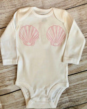 Load image into Gallery viewer, mermaid shell baby bodysuit 