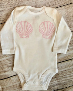 mermaid shell baby bodysuit 