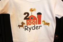 Load image into Gallery viewer, Personalized birthday shirt barnyard 