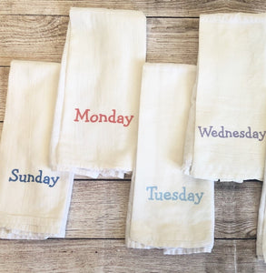 Days of the week Towel Set