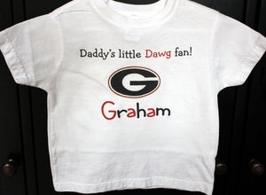 Georgia Bulldogs personalized toddler shirt