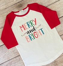 Load image into Gallery viewer, Merry and Bright Raglan top