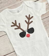 Load image into Gallery viewer, reindeer with sunglasses onesie