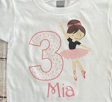 Load image into Gallery viewer, ballerina personalized birthday shirt