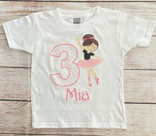 Load image into Gallery viewer, ballerina birthday shirt