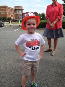 custom firetruck birthday shirt