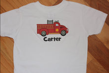 Load image into Gallery viewer, firetruck birthday t-shirt