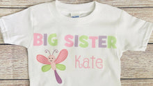 Load image into Gallery viewer, Matching sister shirts personalized dragonfly 