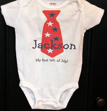 Load image into Gallery viewer, Personalized 4th of July Necktie bodysuit or shirt