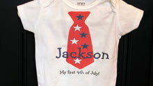 Load image into Gallery viewer, Personalized 4th of July Necktie bodysuit or shirt