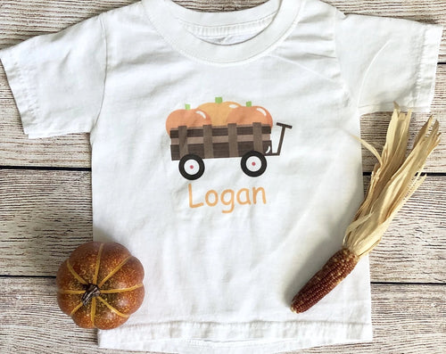 pumpkin wagon toddler shirt