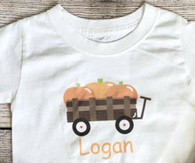 Load image into Gallery viewer, personalized pumpkin toddler shirt