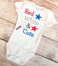 Load image into Gallery viewer, red white and cute bodysuit