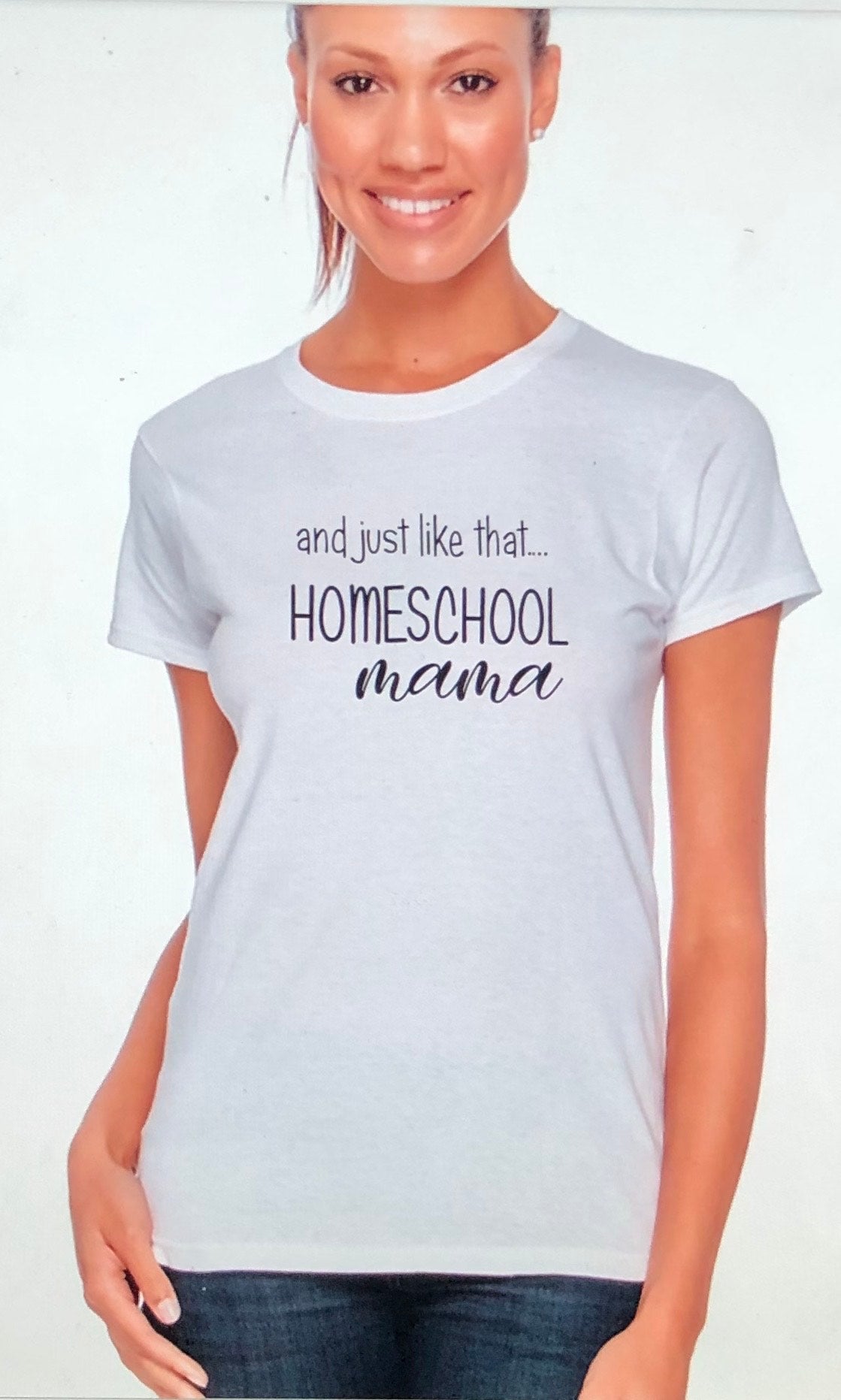 TAOHONG 'Mama' Graphic T-Shirt For Women – Funny Mom Life Tee, Soft Cotton Blend Short Sleeve Top (White, Small)