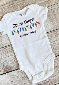 silent night funny baby onesie