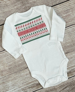 baby bodysuit ugly Christmas sweater