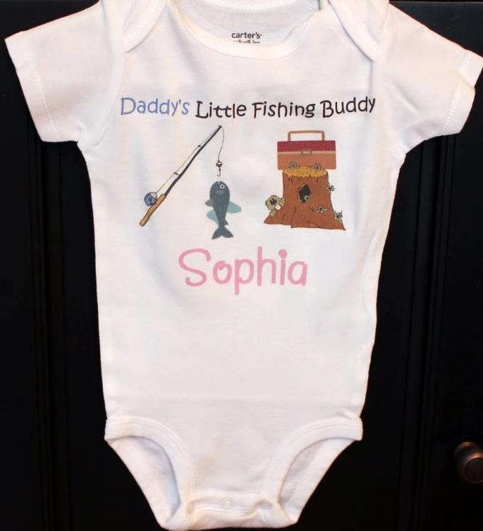 Daddy's Fishing Buddy Girl baby bodysuit, toddler shirt, personalized,  custom t-shirt, matching shirts – Teeter Totz