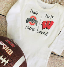 Load image into Gallery viewer, College Baby Divided onesie 