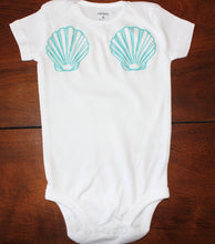 Load image into Gallery viewer, baby girl mermaid shell bodysuit