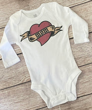 Load image into Gallery viewer, heart tattoo baby onesie