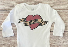 Load image into Gallery viewer, mom heart tattoo baby bodysuit
