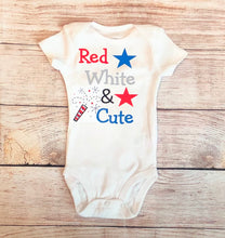Load image into Gallery viewer, red, white and cute onesie