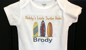 little surfer buddy baby onesie