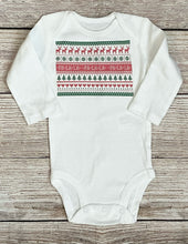 Load image into Gallery viewer, ugly Christmas sweater baby onesie