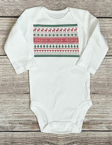 ugly Christmas sweater baby onesie
